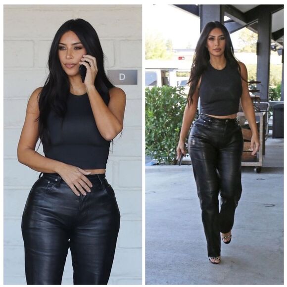 Vintage Tommy Hilfiger Leather Straight Leg Pants Size 10 - Picture 2 of 9